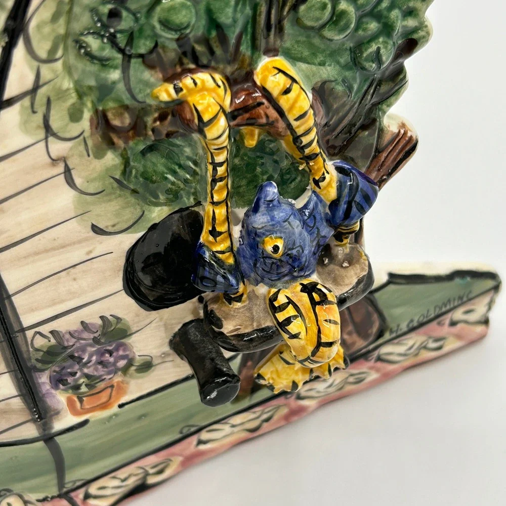 VTG Blue Sky Clayworks‎ H Goldmine Swingin Chickies Club Wall Hanging Folk Decor